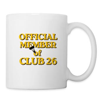 Darts Mitglied Club 26 – Goldschrift - Tasse - Weiß - Rechts