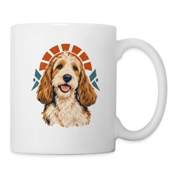 Geometrisches Hundeporträt - Tasse - Weiß - Rechts