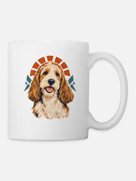 Geometrisches Hundeporträt - Tasse - Weiß