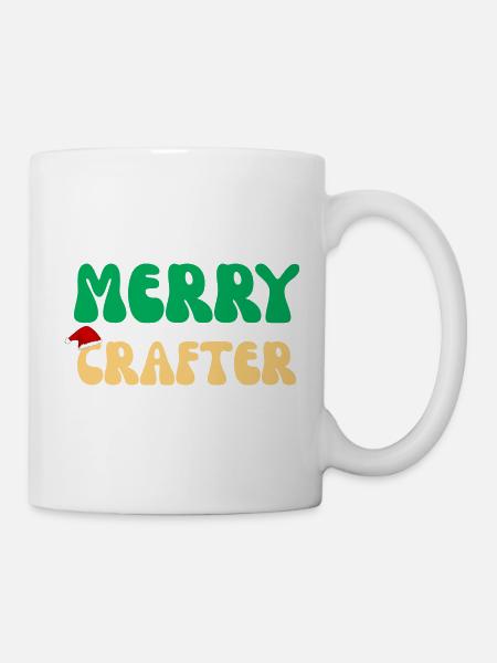 Fröhliches Bastelhandwerker-Weihnachtsgeschenk Retro-DIY-Stricken Ho - Tasse - Weiß