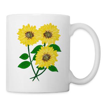 Sonnenblumen - Tasse - Weiß - Rechts