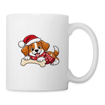 Süßer Weihnachtshund - Tasse - Weiß - Rechts