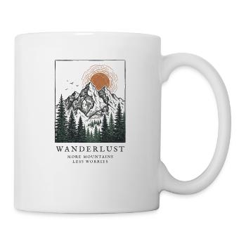 Wanderlust: Berge, Wald und Sonne - Tasse - Weiß - Rechts