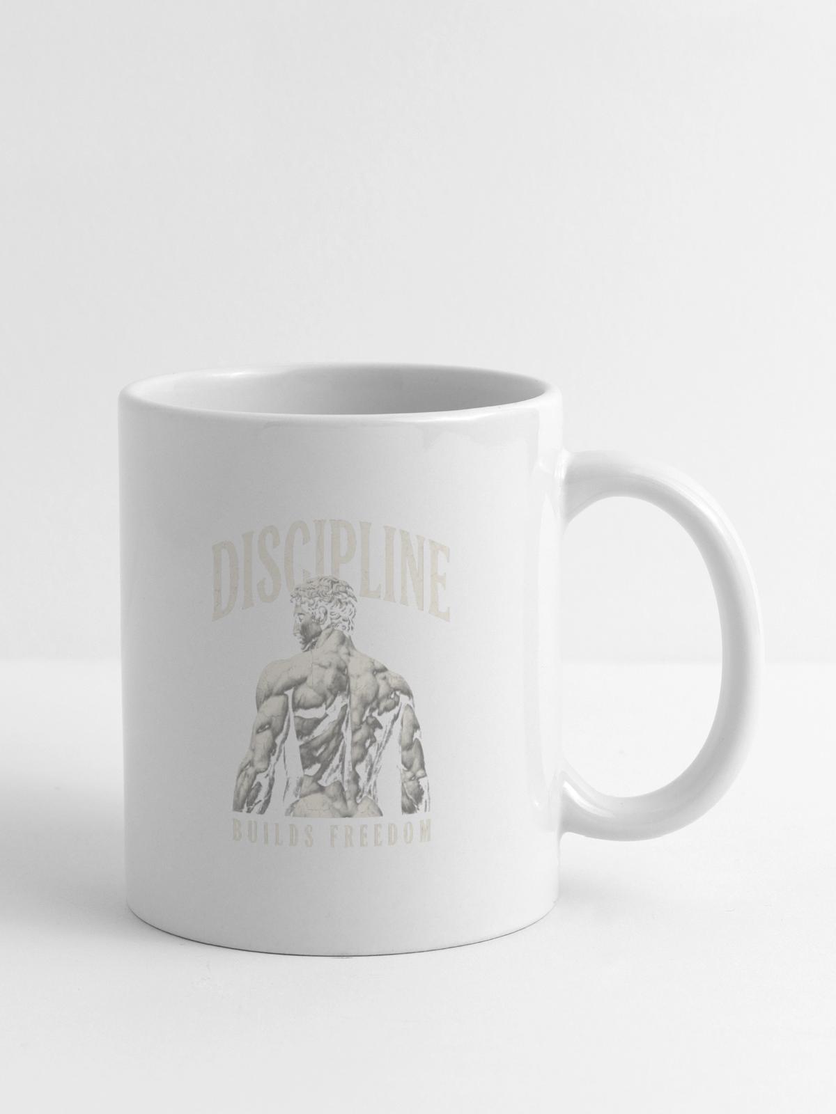 Disziplin Baut Freiheit - Tasse - Weiß - Rechts