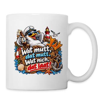 Wat mutt, datt mutt Nautik Clipart - Tasse - Weiß - Rechts