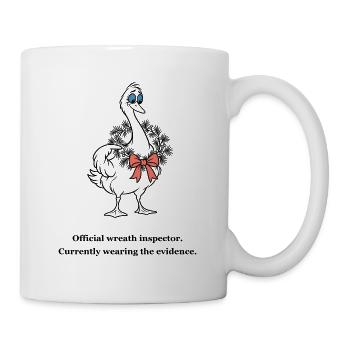 Christmas Goose trägt den Kranz-Beweis - Tasse - Weiß - Rechts