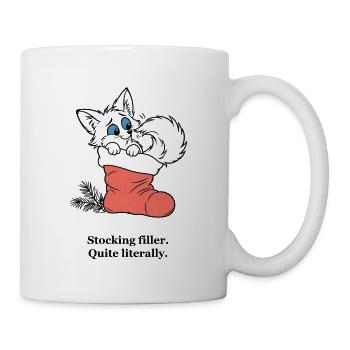 Christmas Fox versteckt sich in einem Strumpf - Tasse - Weiß - Rechts