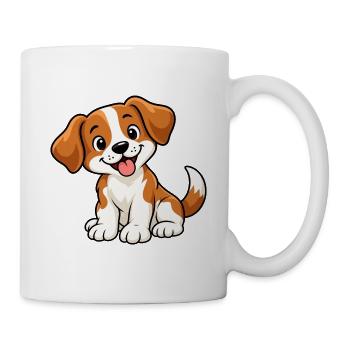 Süßer Comic-Hund - Tasse - Weiß - Rechts