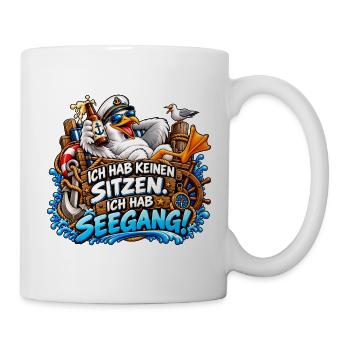 Ich hab Seegang Cartoon - Tasse - Weiß - Rechts