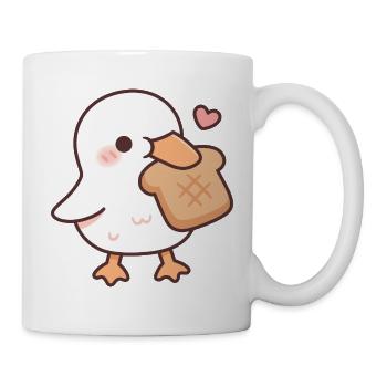 Süße Ente liebt Brot-Toast - Tasse - Weiß - Rechts