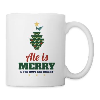 Ale Is Merry – Craft-Bier Weihnachtsshirt - Tasse - Weiß - Rechts