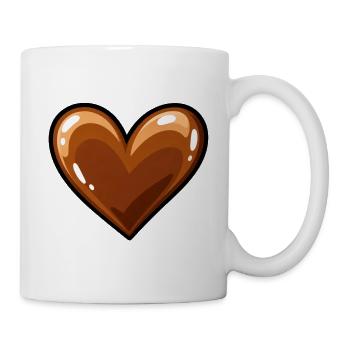 Glänzendes Herz - Tasse - Weiß - Rechts