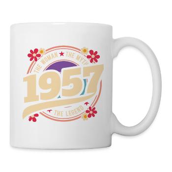 1957 70 Jahre Jubiläum Vintage Woman - Tasse - Weiß - Rechts