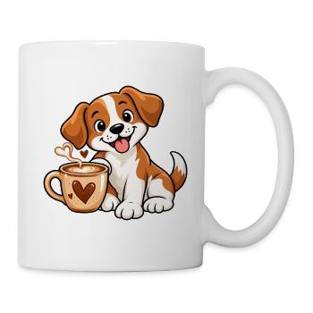 Dogs & Coffee - Tasse - Weiß - Rechts