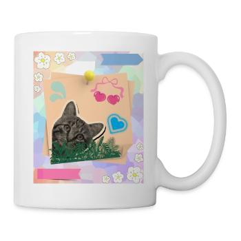 Cat_and_notes_-4500_x_5400_px- - Tasse - Weiß - Rechts