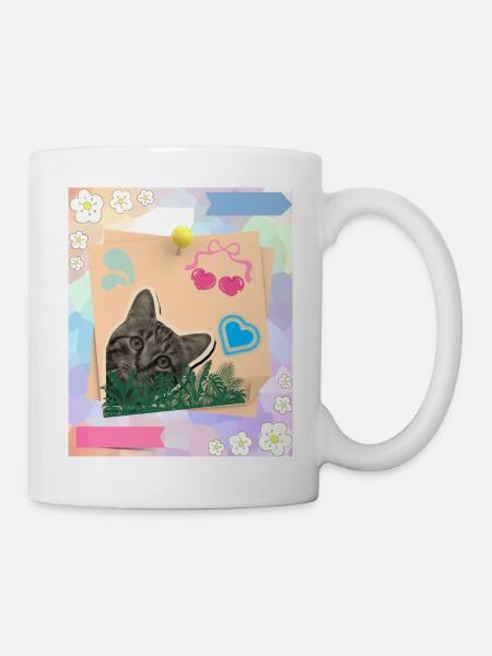 Cat_and_notes_-4500_x_5400_px- - Tasse - Weiß