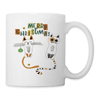Katzen im Weihnachtszauber - Tasse - Weiß - Rechts