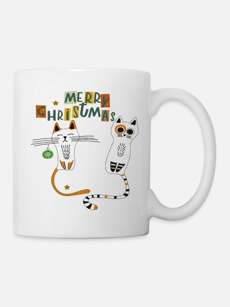 Katzen im Weihnachtszauber - Tasse - Weiß