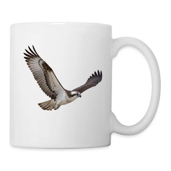 Fischadler im Flug – Greifvogel mit weißem Kopf - Tasse - Weiß - Rechts