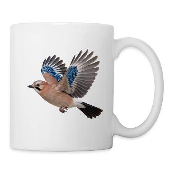 Eichelhäher im Flug – Waldvogel mit blauen Federn - Tasse - Weiß - Rechts