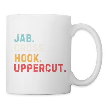 Lustiger Boxliebhaber Jab Cross Hook Uppercut - Tasse - Weiß - Rechts