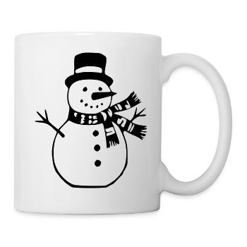 Schneemann Weihnachs Geschenk Weihnachten  - Tasse - Weiß - Rechts