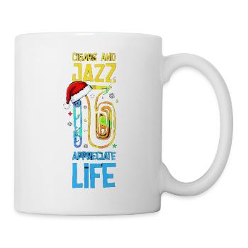 Cigars And Jazz Appreciate Life Saxophon Xmas - Tasse - Weiß - Rechts