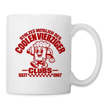 40er Club 1987 – Stolzer Jahrgang - Tasse - Weiß - Rechts