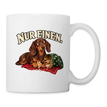 Dackel Plätzchenkontrolle – Nur einen - Tasse - Weiß - Rechts