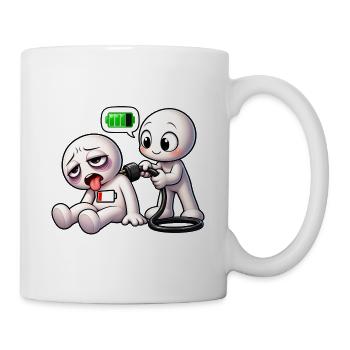Soziale Batterie leer – Bitte aufladen! - Tasse - Weiß - Rechts