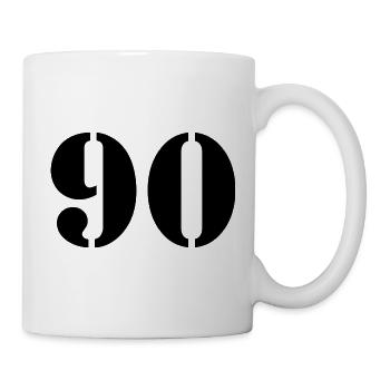 90. 90 JAHRE. 90-JÄHRIGES JUBILÄUM. 90-JÄHRIGES JUBILÄUM. - Tasse - Weiß - Rechts