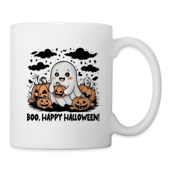 Boo Happy Halloween Niedliche Geister-kürbisse - Tasse - Weiß - Rechts