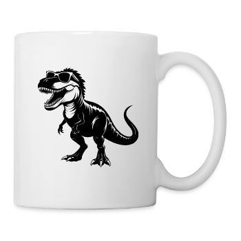 Tyrannosaurus Rex mit Sonnenbrille - Tasse - Weiß - Rechts