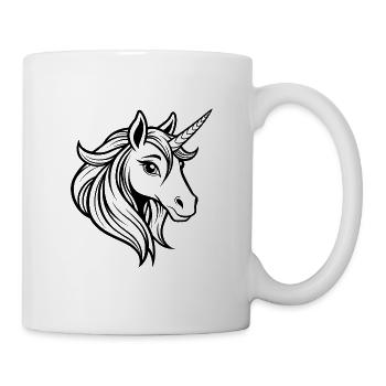 Einhorngesicht - Tasse - Weiß - Rechts