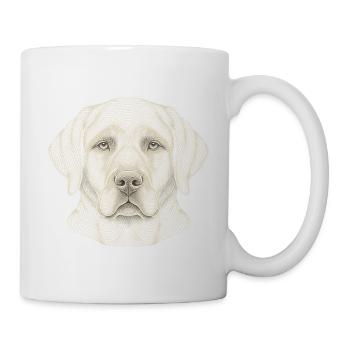 Hundekopf – Optische Konturkunst - Tasse - Weiß - Rechts