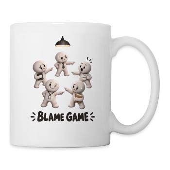 Blame Game Bürokarikatur - Tasse - Weiß - Rechts