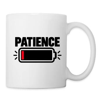 PATIENCE Akku Fast Leer - Tasse - Weiß - Rechts