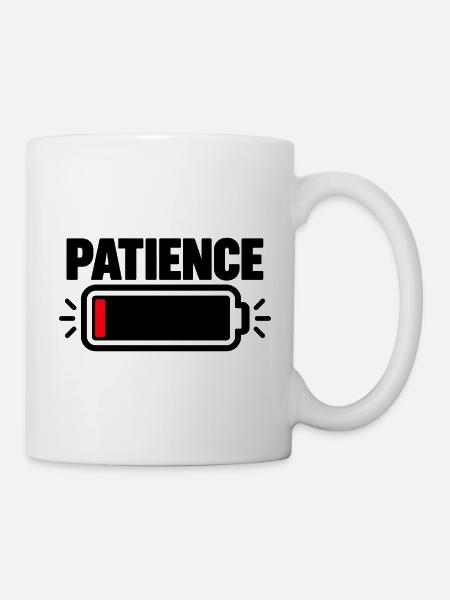 PATIENCE Akku Fast Leer - Tasse - Weiß