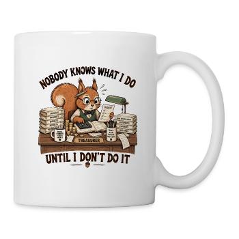 Niemand weiß, was ich tue, bis ich es tu - Tasse - Weiß - Rechts