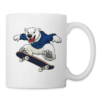Eisbär Skater - Tasse - Weiß - Rechts