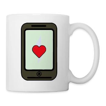 Smartphone mit Herz Liebe - Tasse - Weiß - Rechts