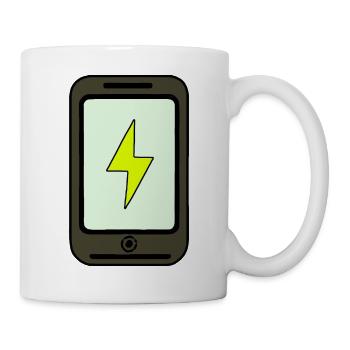 Smartphone am Ladegerät aufladen - Tasse - Weiß - Rechts