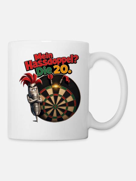 Mein Hassdoppel Die 20 Dartfieber - Tasse - Weiß