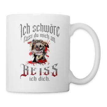 Beißender Hund Spruch - Tasse - Weiß - Rechts