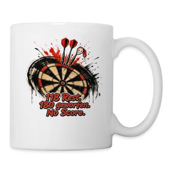 Dartspruch Rest Geworfen - Tasse - Weiß - Rechts