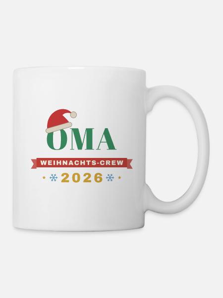 Oma – Weihnachts-Crew 2026 Partnerlook - Tasse - Weiß