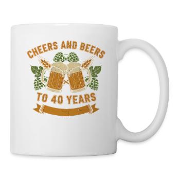 Prost zum 40. Geburtstag - Tasse - Weiß - Rechts