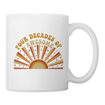 Vier Jahrzehnte Awesome Sonnenstrahlen - Tasse - Weiß - Rechts