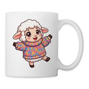 Farbenfrohes Wollschaf  - Tasse - Weiß - Rechts