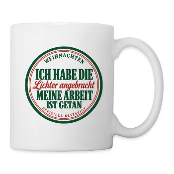 Papa Weihnachten Lichter – Lustiges Shirt - Tasse - Weiß - Rechts